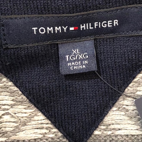 Tommy Hilfiger White & Gray Knit Zip Cardigan XL - Picture 10 of 13